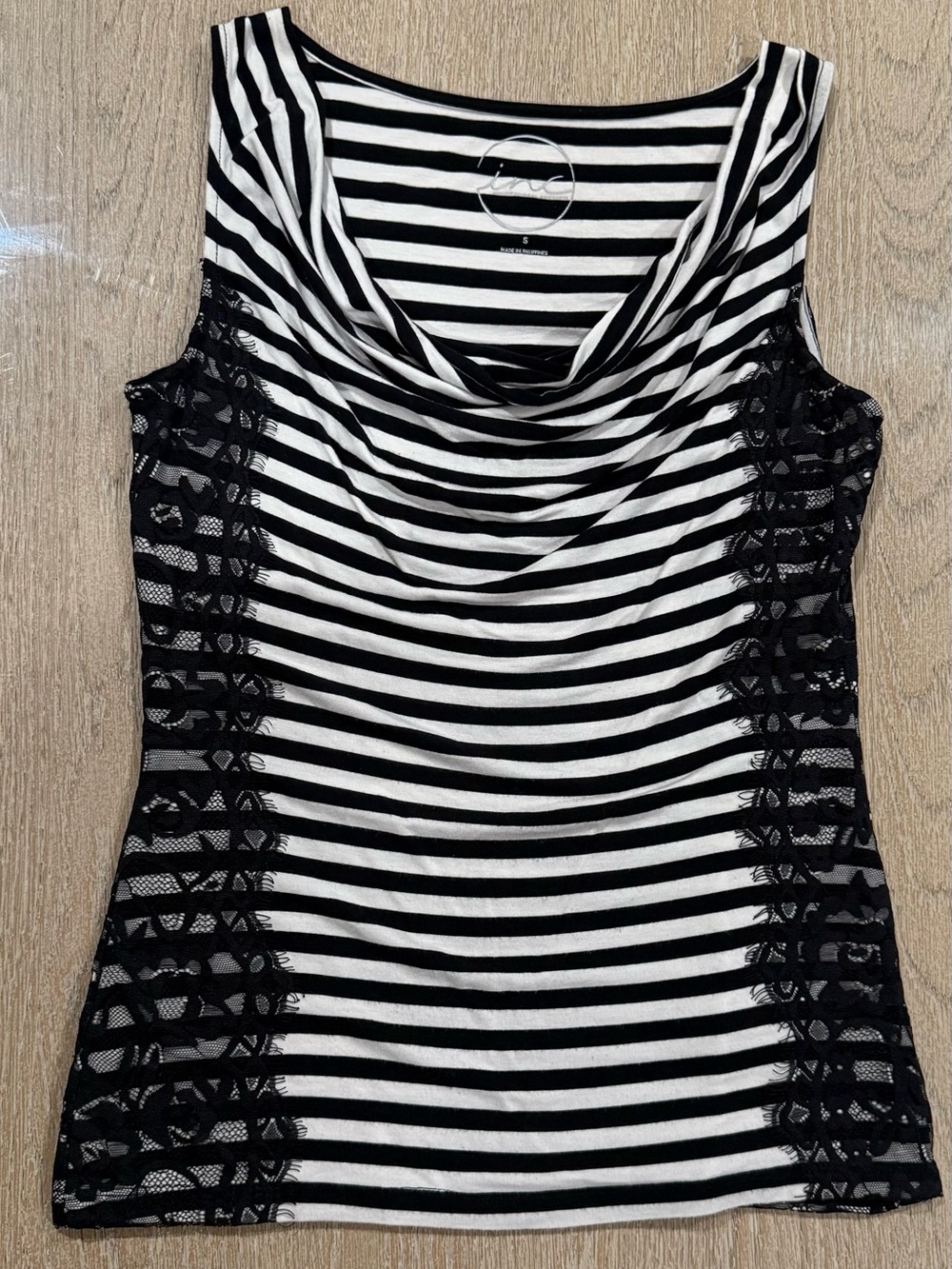 INC International Concepts Black and White Striped Women’s Top